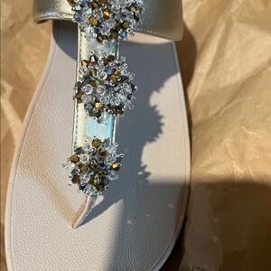 Fitflop Gold and Silver Embellished Sandals